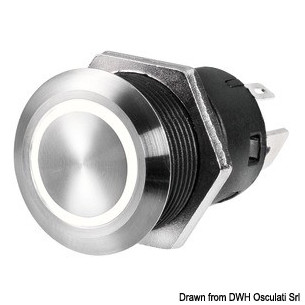 1421507 Interruttore FLAT inox (ON)-OFF 12 V blu
