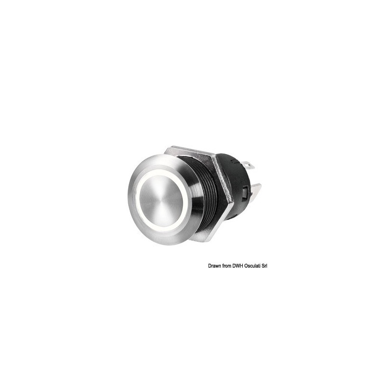 1421507 Interruttore FLAT inox (ON)-OFF 12 V blu