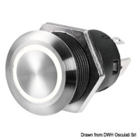 1421507 Interruttore FLAT inox (ON)-OFF 12 V blu