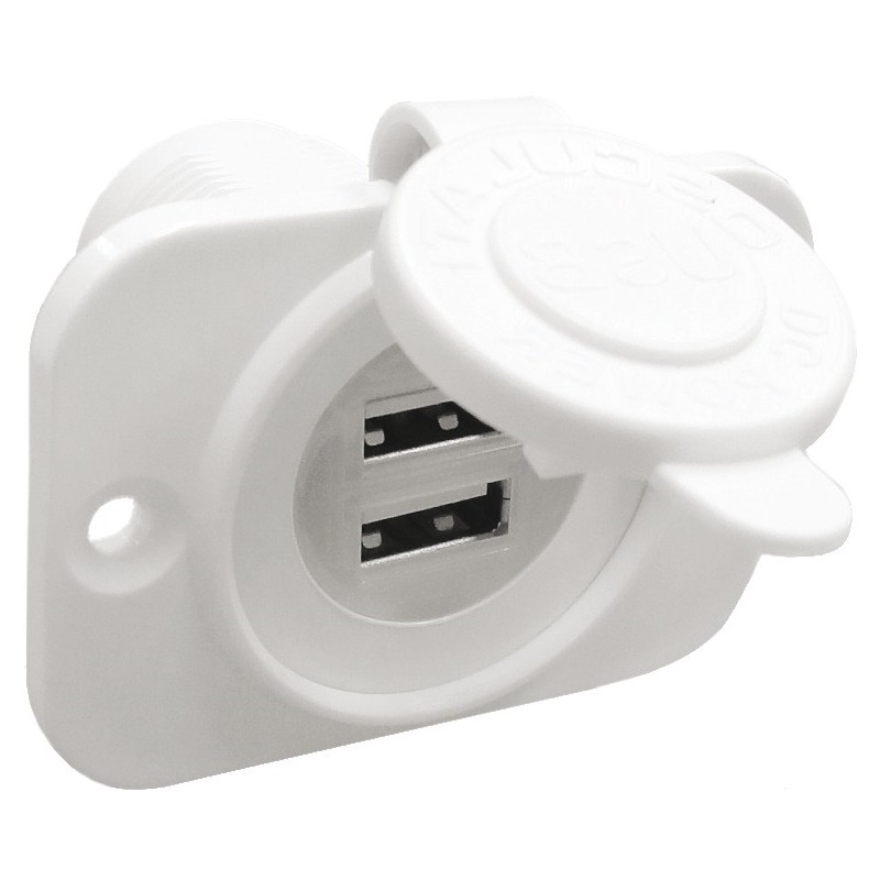 PRESA INCASSO DOPPIA USB BIANCA