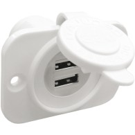 PRESA INCASSO DOPPIA USB BIANCA