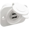 PRESA INCASSO DOPPIA USB BIANCA