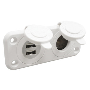 1451612 PRESA 12V + DOPPIA USB BIANCA