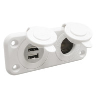 1451612 PRESA 12V + DOPPIA USB BIANCA